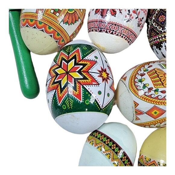 VINTAGE Plastic Easter Eggs Pysanky Ukranian Mixed Pattern SET OF 17 Ukraine - Picture 2 of 6